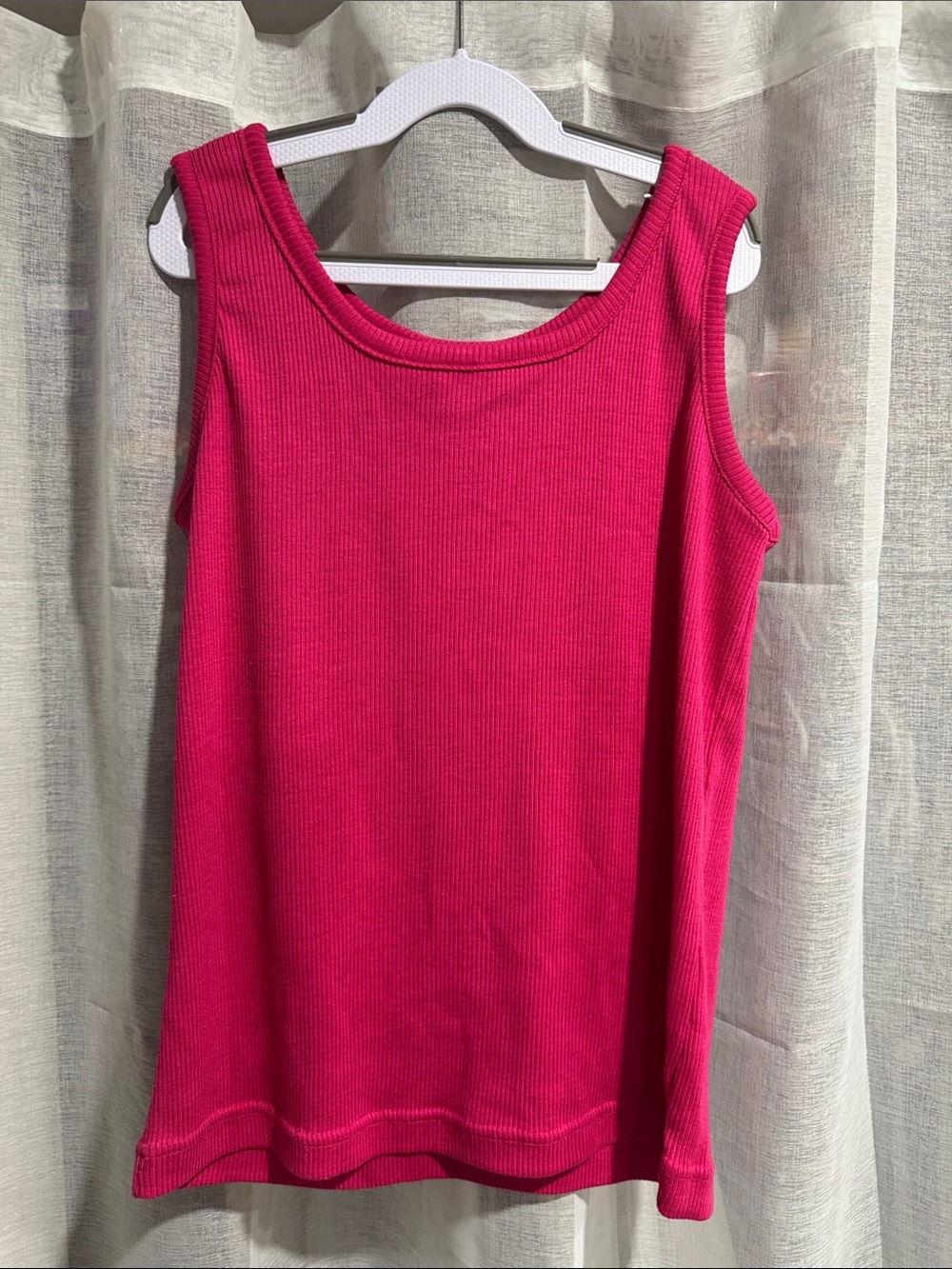 David Lerner Ribbed Tank Top in Hot Pink